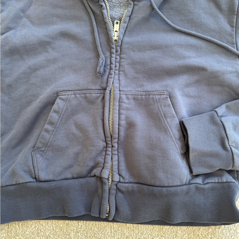 Brandy Melville Cropped Zip-Up Hoodie BUNDLE – Grey & Charcoal | Fleece Lined - Picture 6 of 8